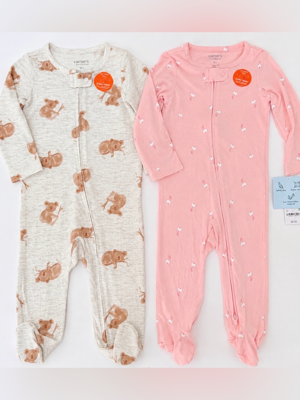 Carter’s 9M 2 Pack Footed Sleepers NWT